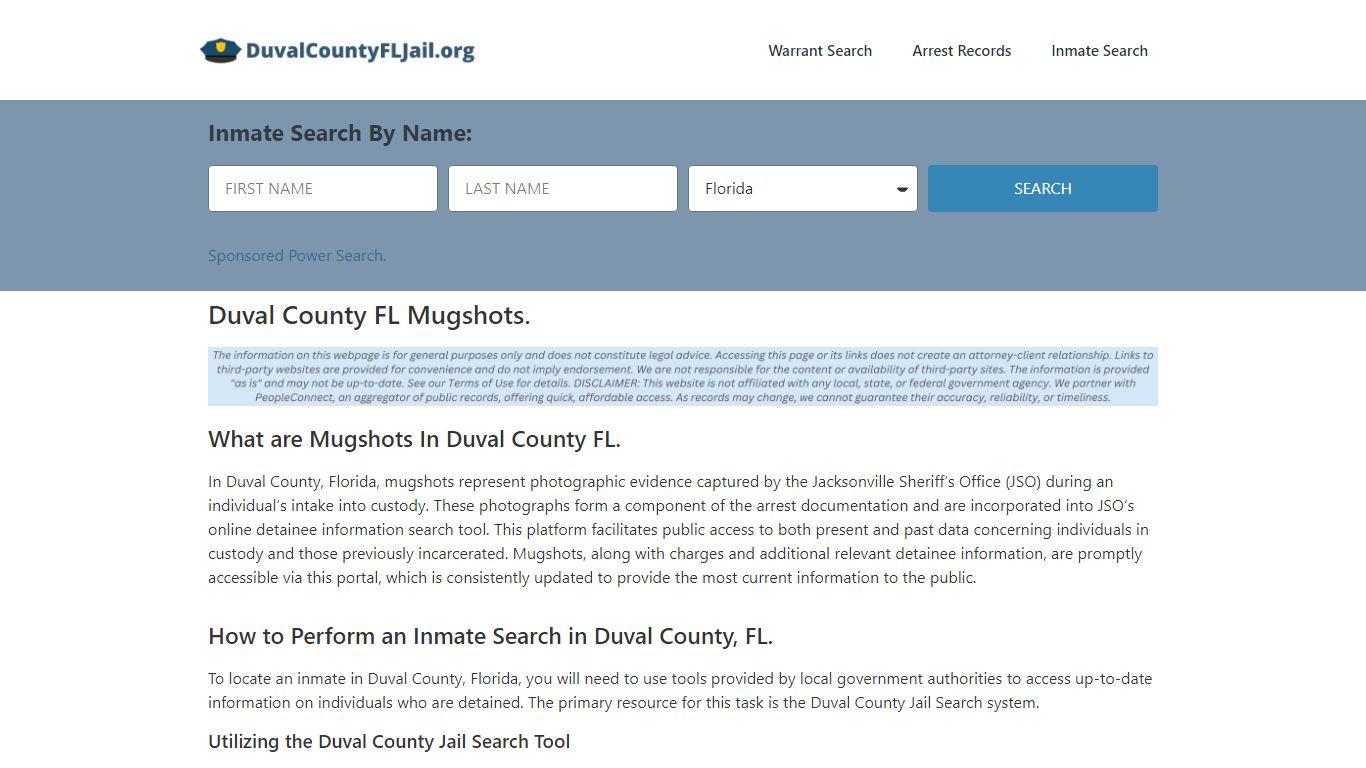 Duval County FL Mugshots | DuvalCountyFLJail.org